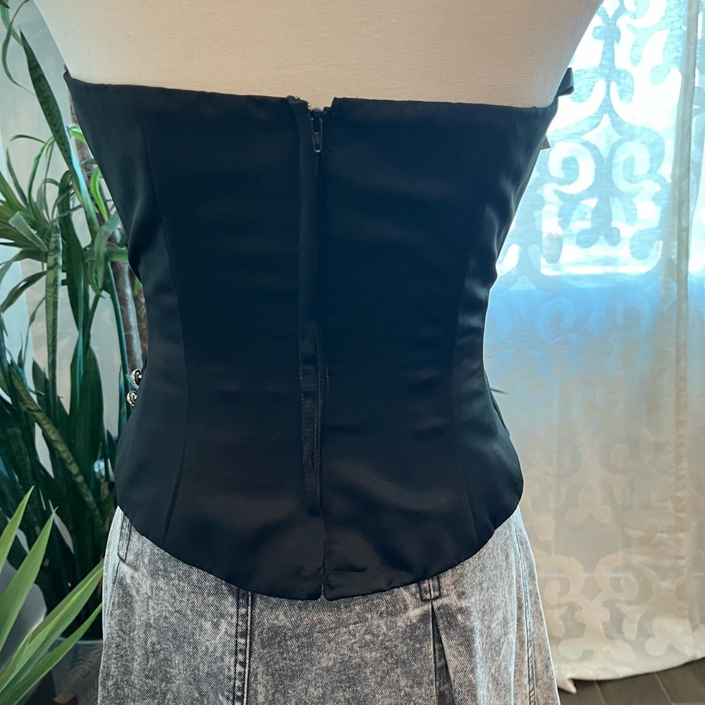 Vintage Mori lee corset with rhinestone detail and ruching 90s - Picture 6 of 14